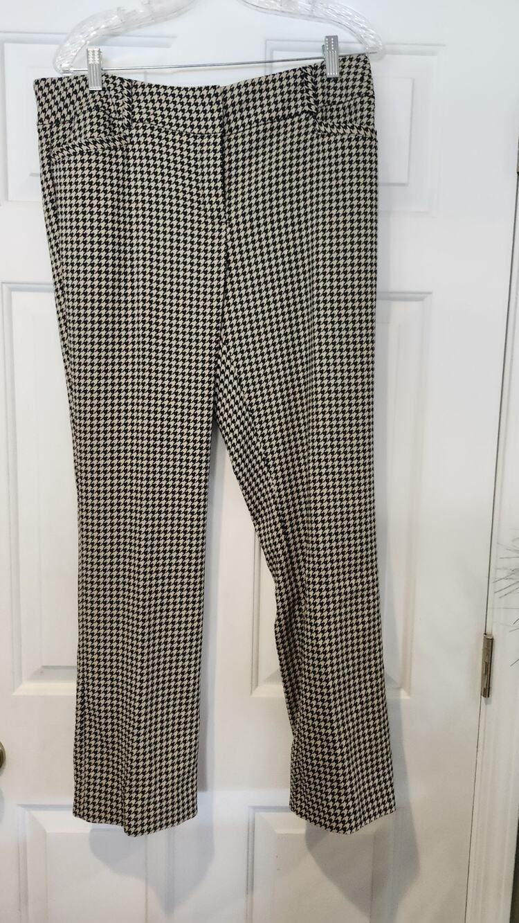 New York & Company 7th Ave Design Studio Houndstooth Dress Pants Size 12 Wb34